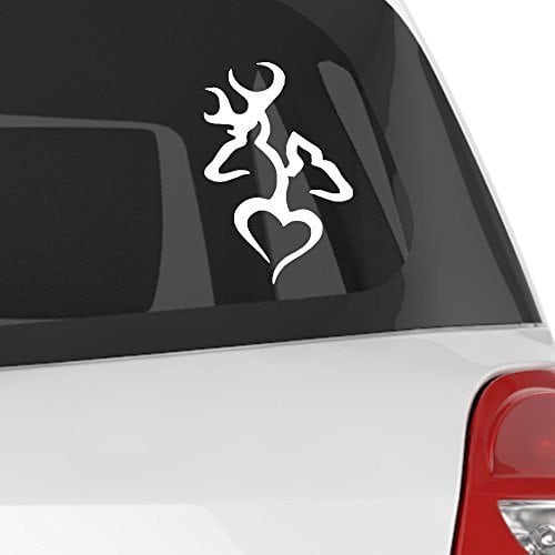 Deer Buck and Doe with Heart Decal