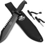 Mossy Oak Survival Knife, 15-inch Fixed Blade Hunting Bowie Knife with Sharpener and Fire Starter, for Camping, Tactical, Outdoor