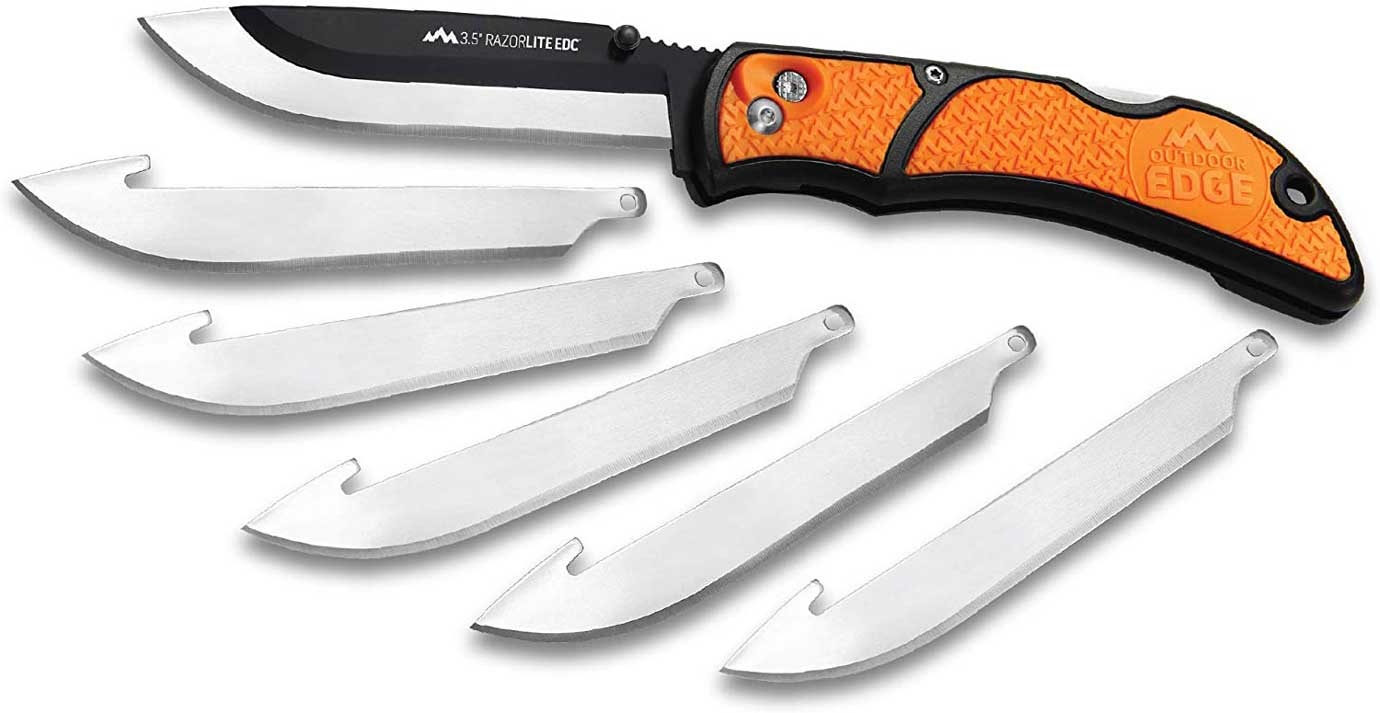 Outdoor Edge RazorLite EDC - Replaceable Blade Folding Knife with Pocket Clip and One Hand Opening for Everyday Carry