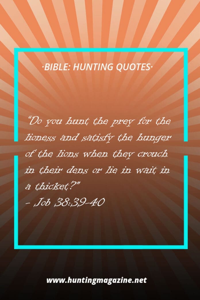 Hunting Quotes from the Bible - Job 38:39-40 - Hunting Magazine