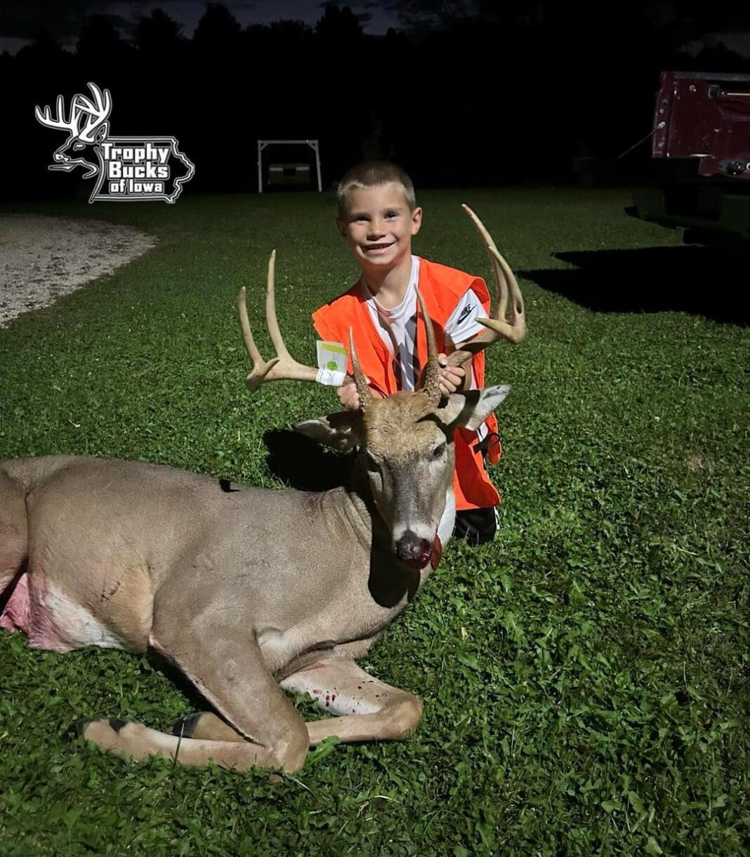 Easton harvested his first deer in Winneshiek county! #Trophybucksofiowa #sharey...