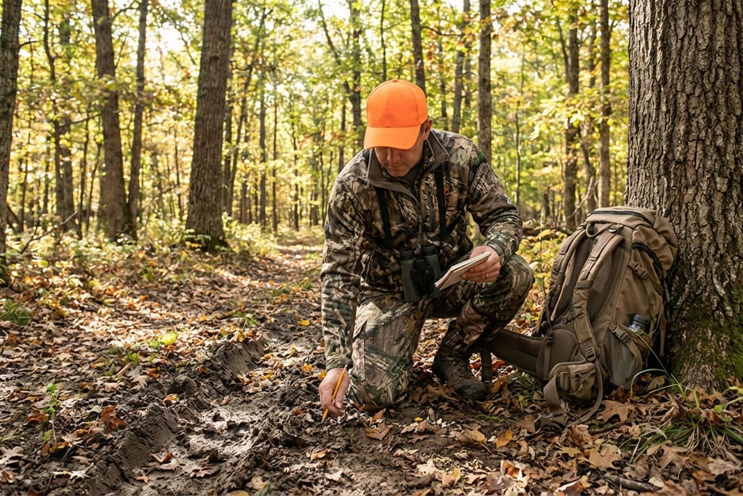 Pre Season Scouting before the deer hunting season is critical. Look for feeding areas, water sources, and bedding locations Hunting Magazine