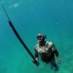 Spearfisherman in Camo with Speargun
