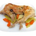 Sage Rubbed Baked Rabbit Stuffed with Buttery Fresh Baked Veggies