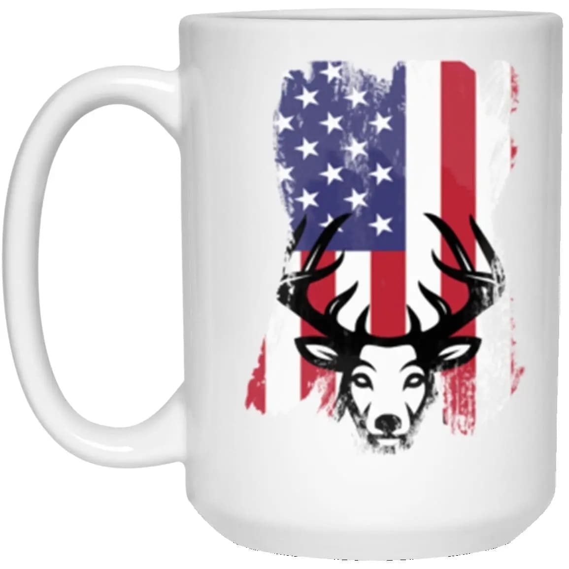American Flag Deer Mug Coffee Cup Gift Idea for Hunters