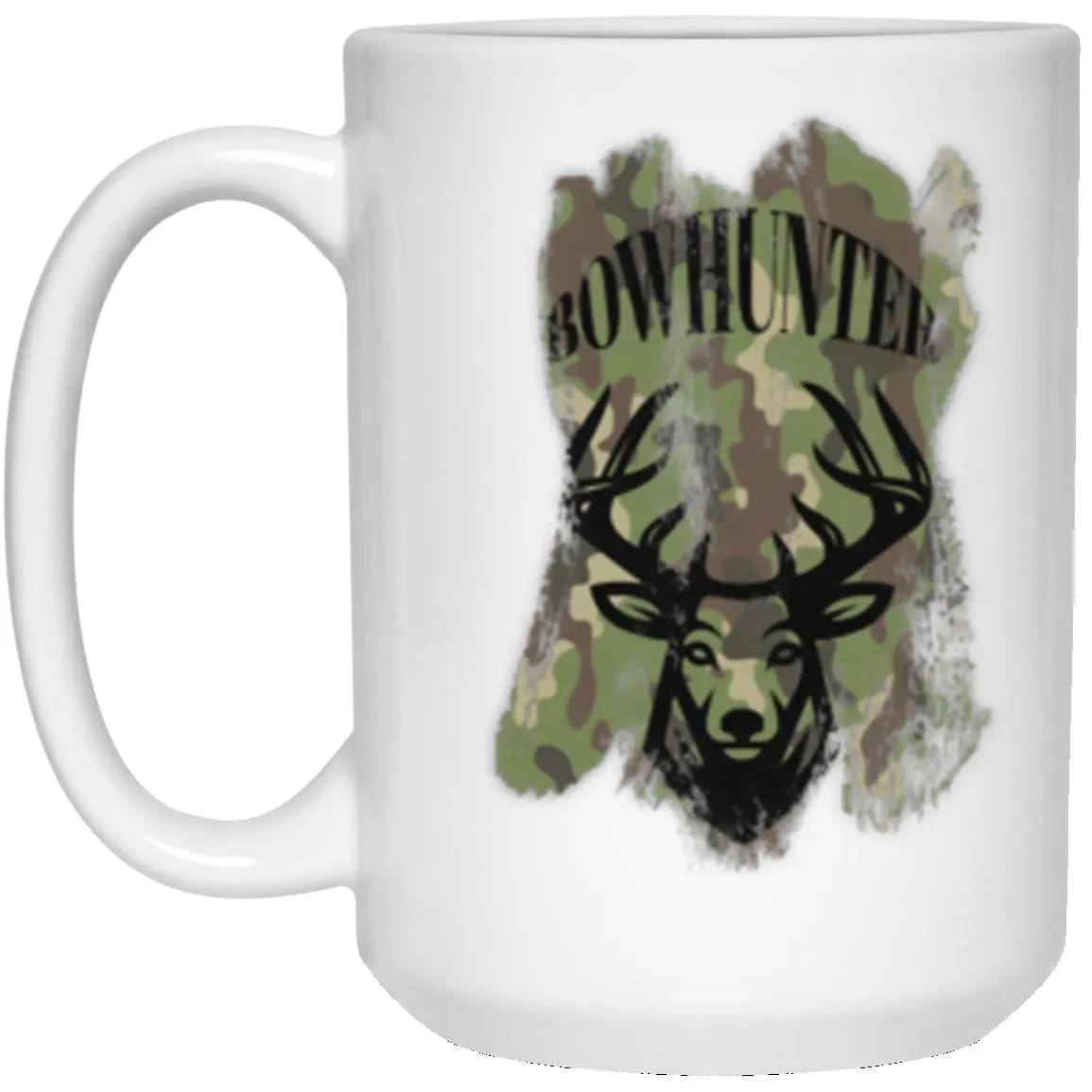 Camo Deer Mug Coffee Cup with Green Camouflage Gift ideas for Hunters