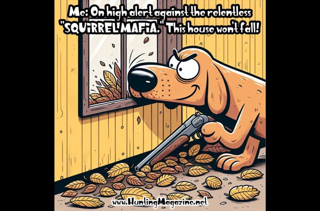 Funny Hunting Dog Meme - Dog Protects Home From the Squirrel Mafia - Hunting Magazine