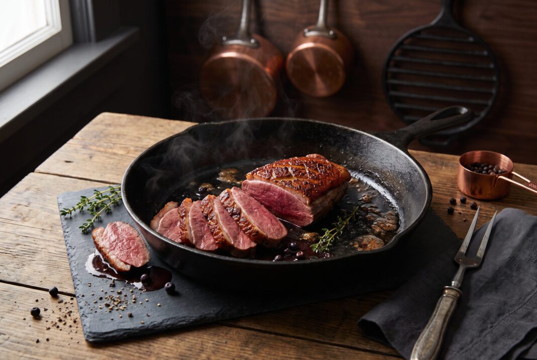 best way to cook wild duck breast in a cast iron skillet