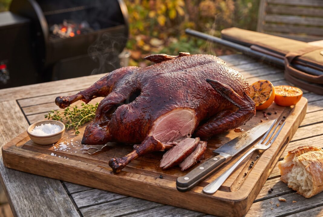 how to smoke a whole wild duck on a pellet grill