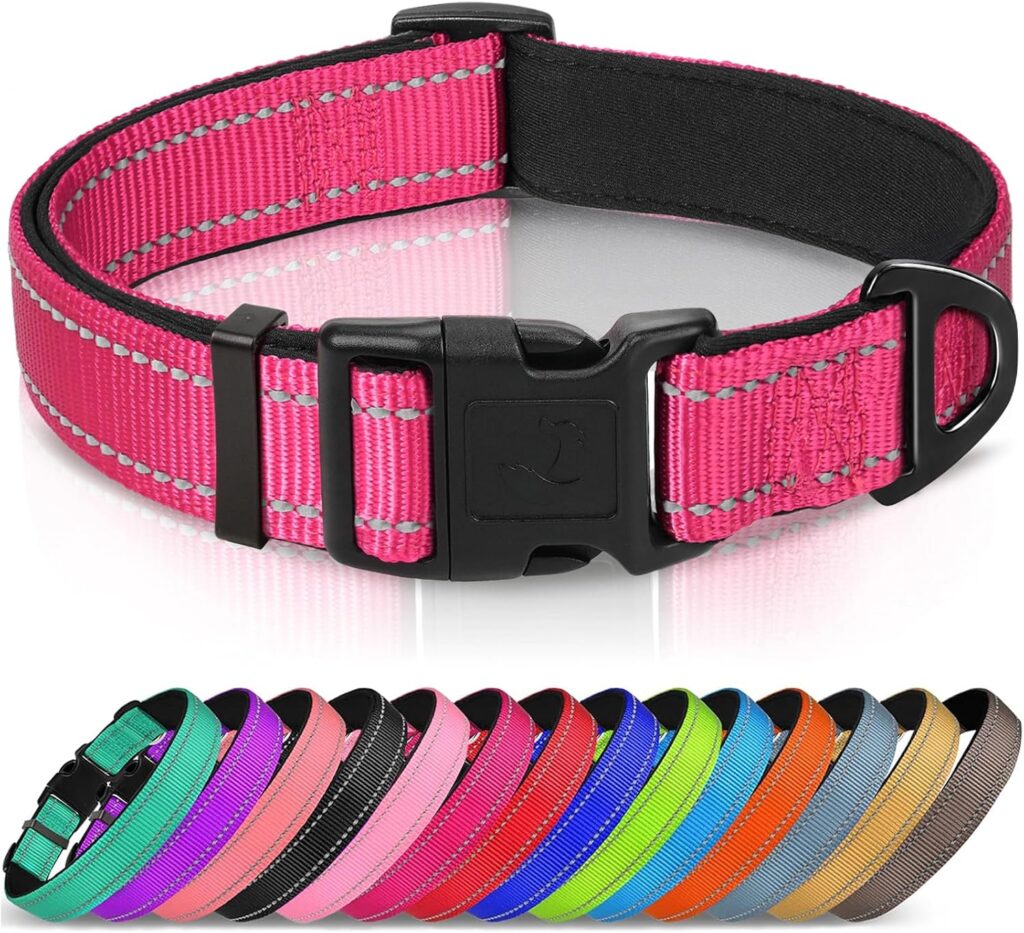 Joytale Reflective Hunting Dog Collar, Adjustable Neoprene Padded, Hot Pink Joytale Reflective Hunting Dog Collar, Adjustable Neoprene Padded, Hot Pink